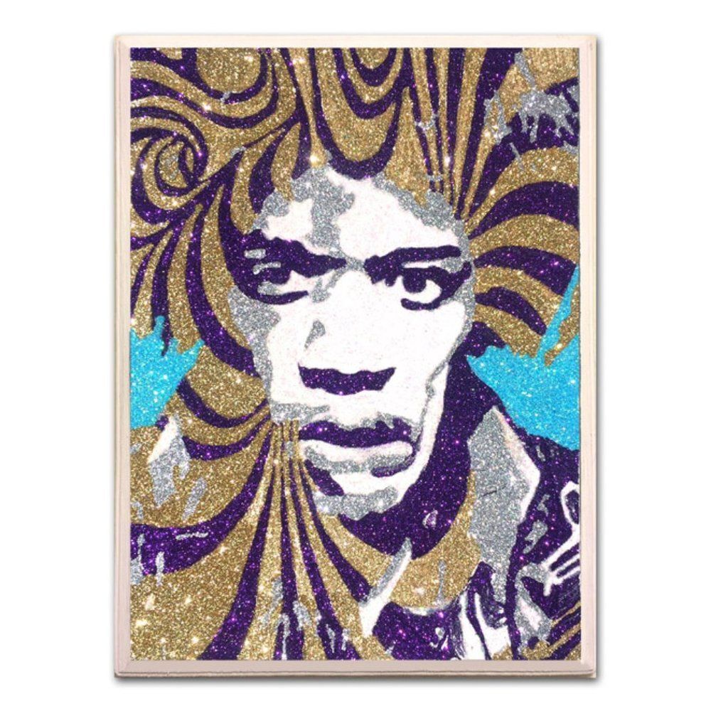 Jimi Hendrix Purple Haze Art Icons Glitter
